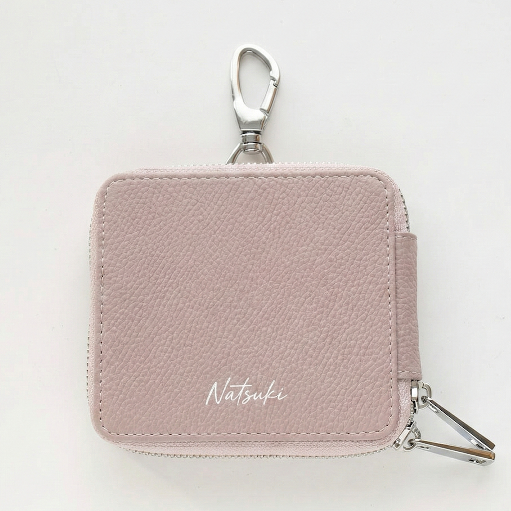 カードポケット付き 横並び 3個収納 スマートキーケース 【 simple 名入れ 】 くすみカラー キーケース クリア窓 カード収納 文字入れ