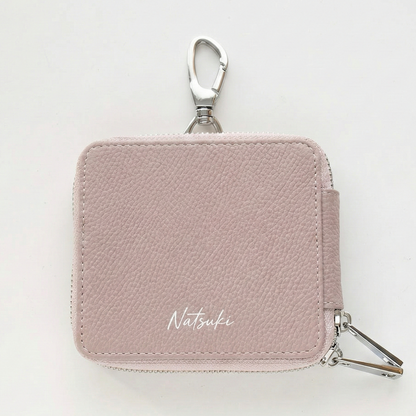 カードポケット付き 横並び 3個収納 スマートキーケース 【 simple 名入れ 】 くすみカラー キーケース クリア窓 カード収納 文字入れ