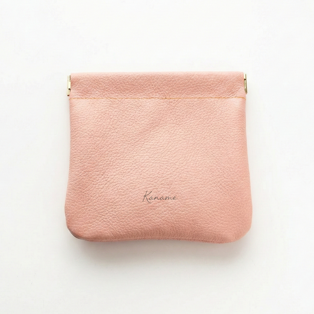 姫路レザー シュリンクレザー ばね口 ポーチ 名入れ