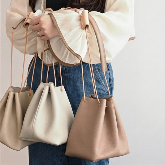 姫路レザー シュリンクレザー 巾着バッグ