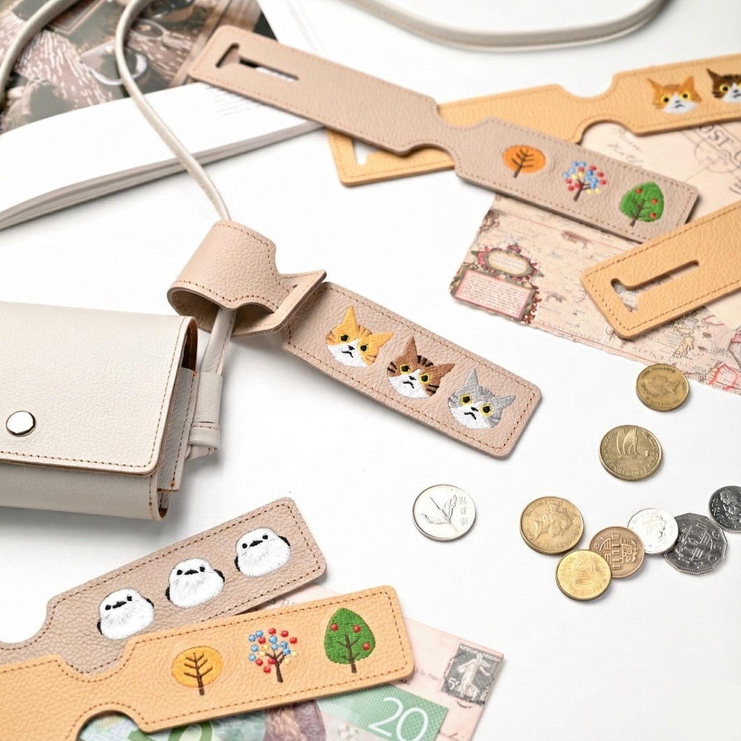 サンポ刺繍 ラゲッジタグ 【 シュリンクレザー 刺繍 】 本革 レザータグ 旅行 トラベルグッズ 姫路レザー