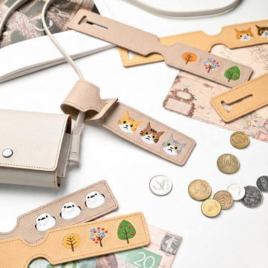 サンポ刺繍 ラゲッジタグ 【 シュリンクレザー 刺繍 】 本革 レザータグ 旅行 トラベルグッズ 姫路レザー