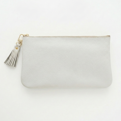 姫路レザー シュリンクレザー 横型ファスナーポシェット