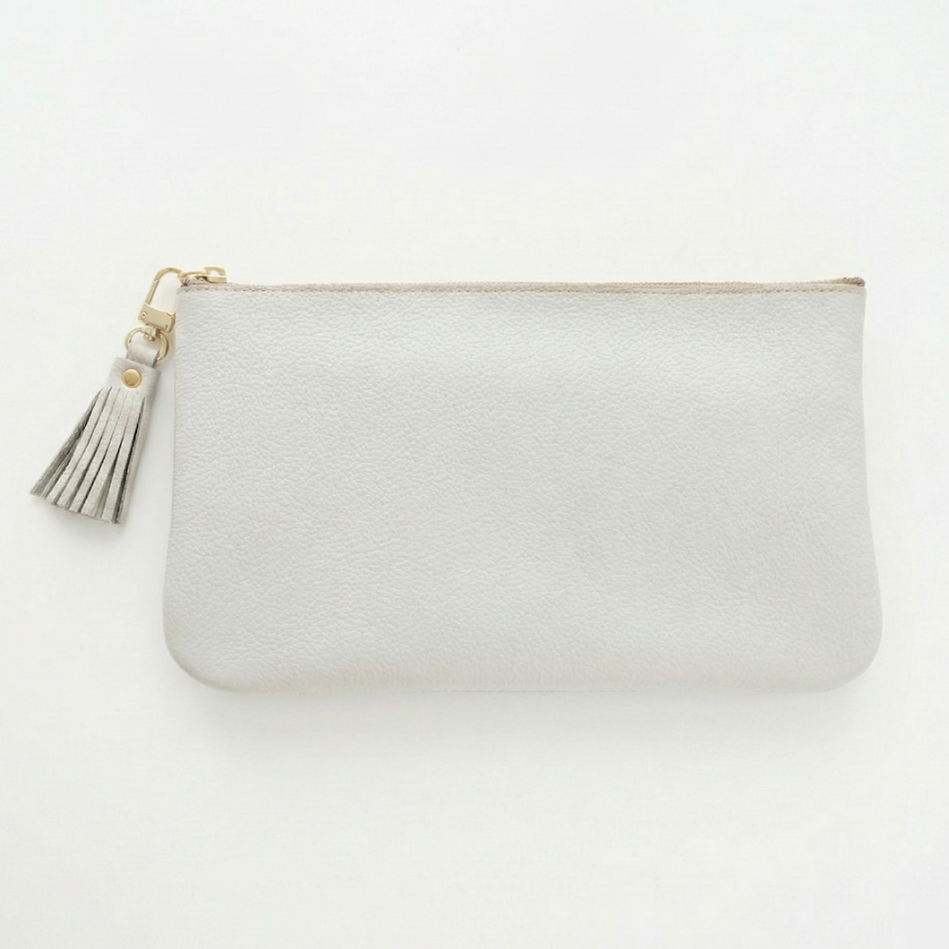 姫路レザー シュリンクレザー 横型ファスナーポシェット