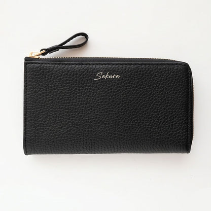 L字ファスナー ロングウォレット 本革 ニュアンス 名入れ 長財布