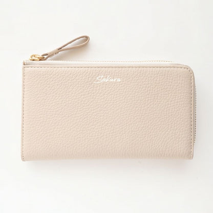 L字ファスナー ロングウォレット 本革 ニュアンス 名入れ 長財布