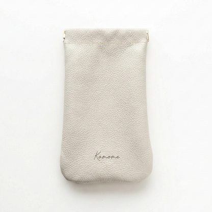 姫路レザー シュリンクレザー ばね口 ポーチ 名入れ