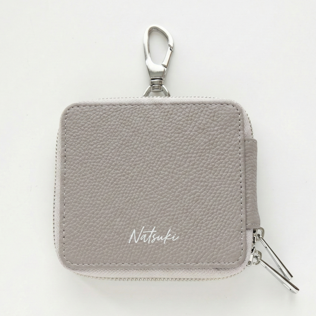 カードポケット付き 横並び 3個収納 スマートキーケース 【 simple 名入れ 】 くすみカラー キーケース クリア窓 カード収納 文字入れ