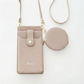 ミラー付き スマホポシェット＆ラウンドポーチ セット simple 名入れ ミニ財布