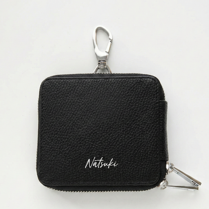 カードポケット付き 横並び 3個収納 スマートキーケース 【 simple 名入れ 】 くすみカラー キーケース クリア窓 カード収納 文字入れ