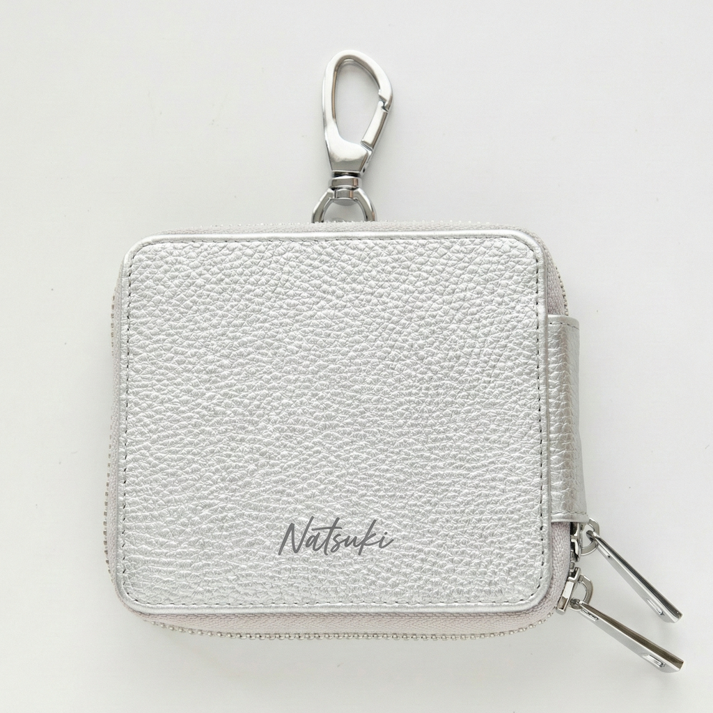 カードポケット付き 横並び 3個収納 スマートキーケース 【 simple 名入れ 】 くすみカラー キーケース クリア窓 カード収納 文字入れ