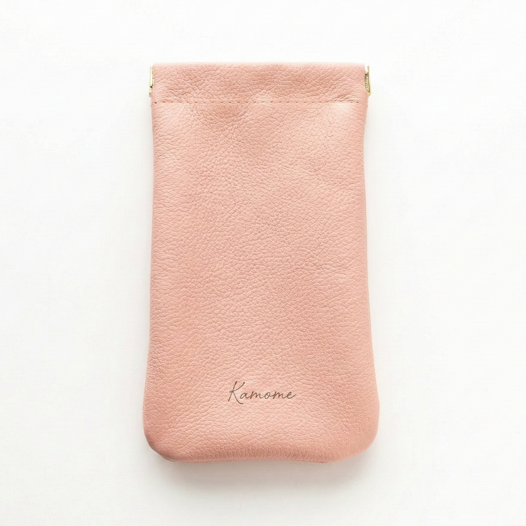 姫路レザー シュリンクレザー ばね口 ポーチ 名入れ