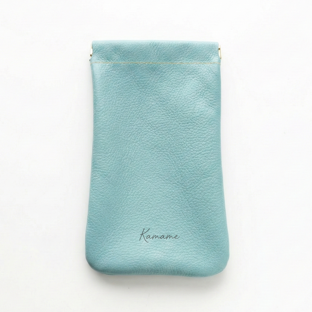 姫路レザー シュリンクレザー ばね口 ポーチ 名入れ