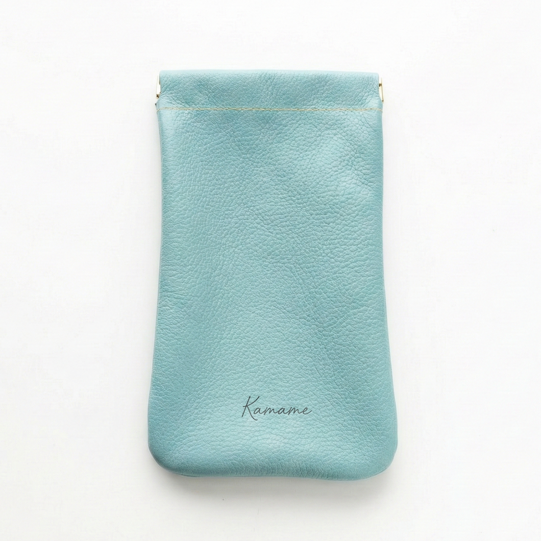 姫路レザー シュリンクレザー ばね口 ポーチ 名入れ