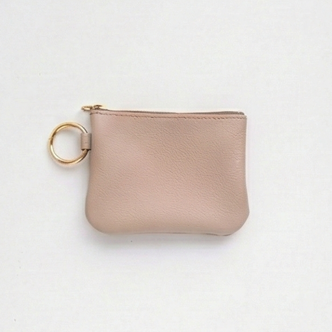 姫路レザー シュリンクレザー リング付ポーチ 名入れ スマートキーケース兼ミニポーチ