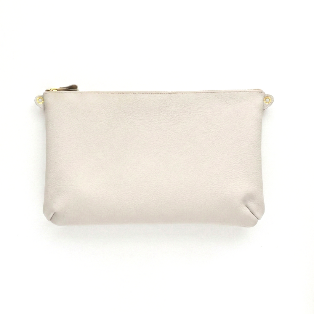 姫路レザー シュリンクレザー 横型マチありファスナーポシェット