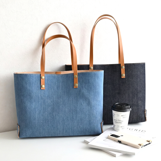 岡山デニム イタリアンレザー A4 トートバッグ