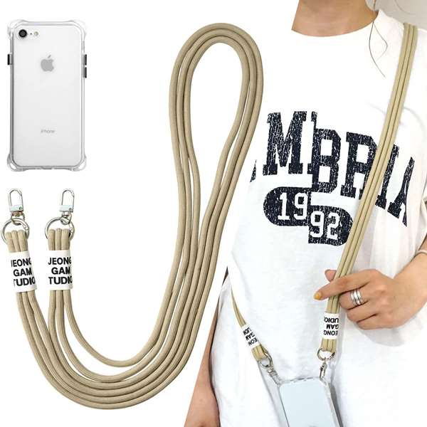iPhone18 Pro スマホショルダー 【 TPUクリアケース 3連紐ストラップ付 】