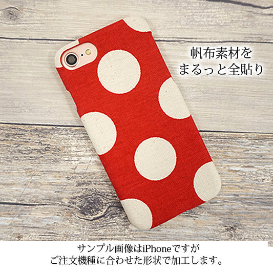 AQUOS sense9 SHG14 au 水玉帆布まるっと全貼りハードケース