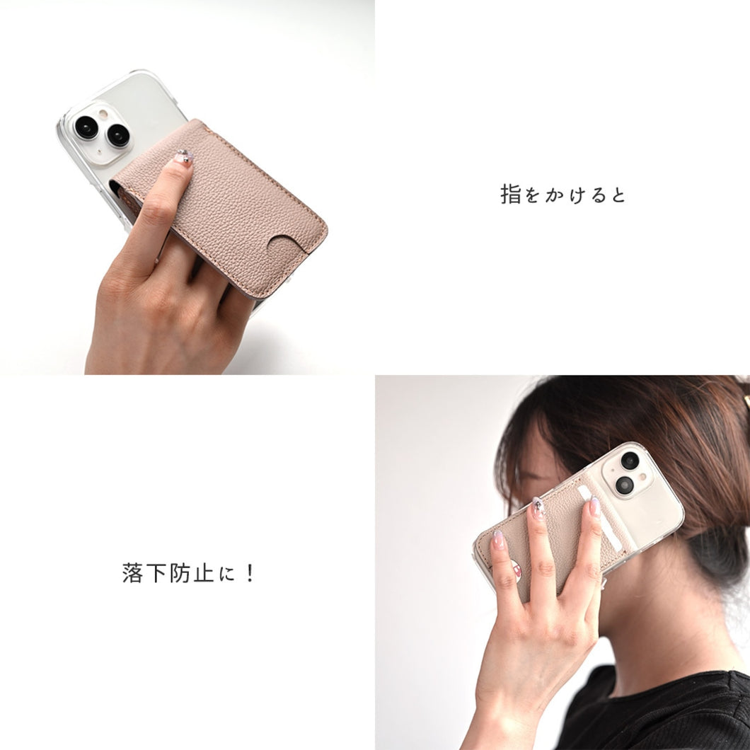MagSafe対応 スタンド型ウォレット 【 シュリンクレザー 】 スマホスタンド スマートウォレット ミニ財布 本革