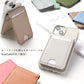 MagSafe対応 スタンド型ウォレット 【 シュリンクレザー 】 スマホスタンド スマートウォレット ミニ財布 本革