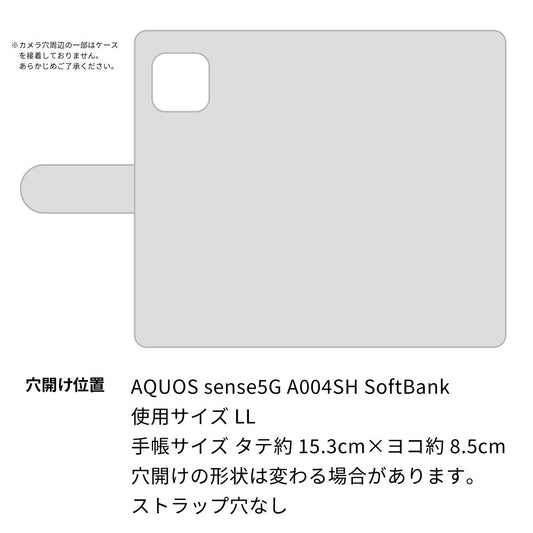 AQUOS sense5G A004SH SoftBank ビニール素材のスケルトン手帳型ケース クリア