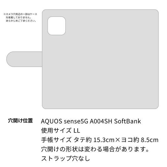 AQUOS sense5G A004SH SoftBank ビニール素材のスケルトン手帳型ケース クリア