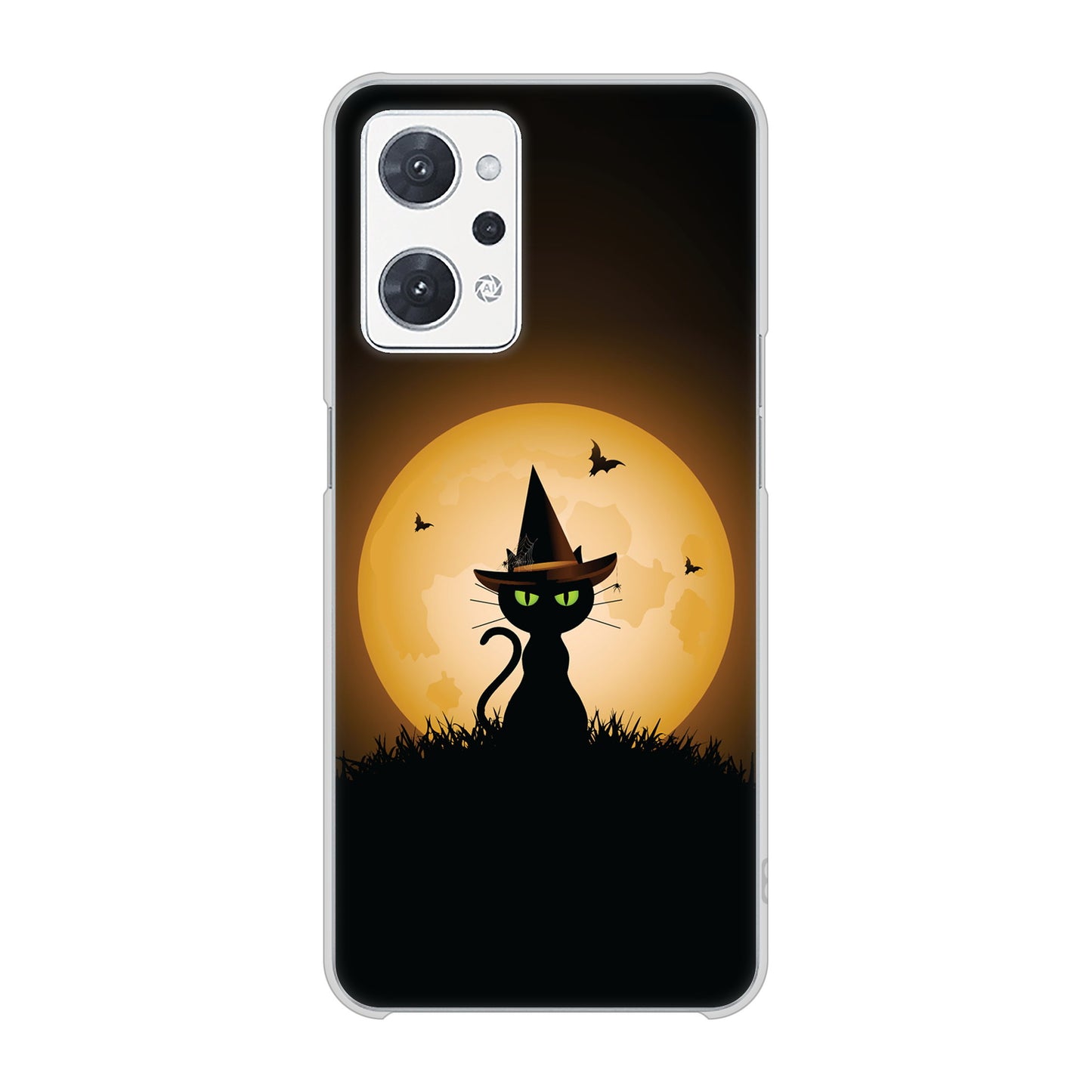 OPPO reno9 A A301OP Y!mobile 高画質仕上げ 背面印刷 ハードケース夜とネコ