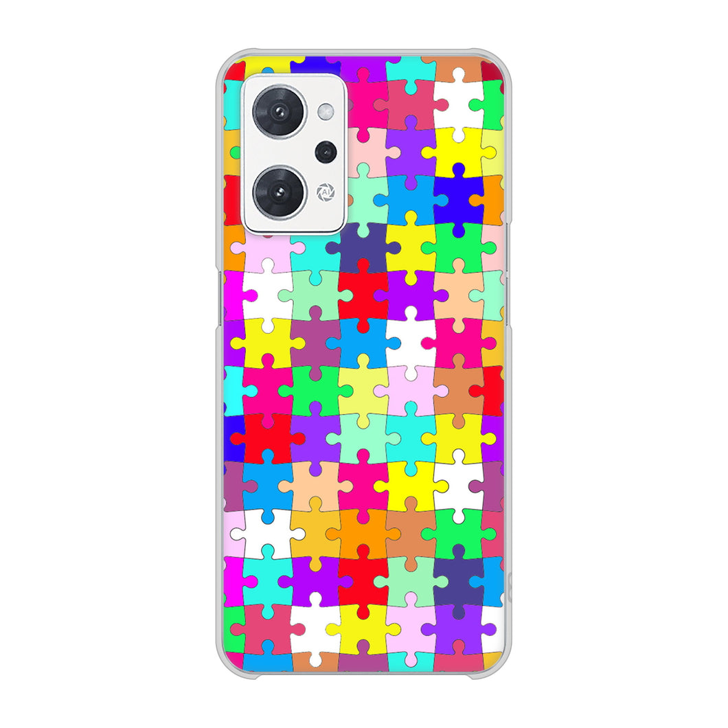 OPPO reno9 A A301OP Y!mobile 高画質仕上げ 背面印刷 ハードケース 【727 カラフルパズル】