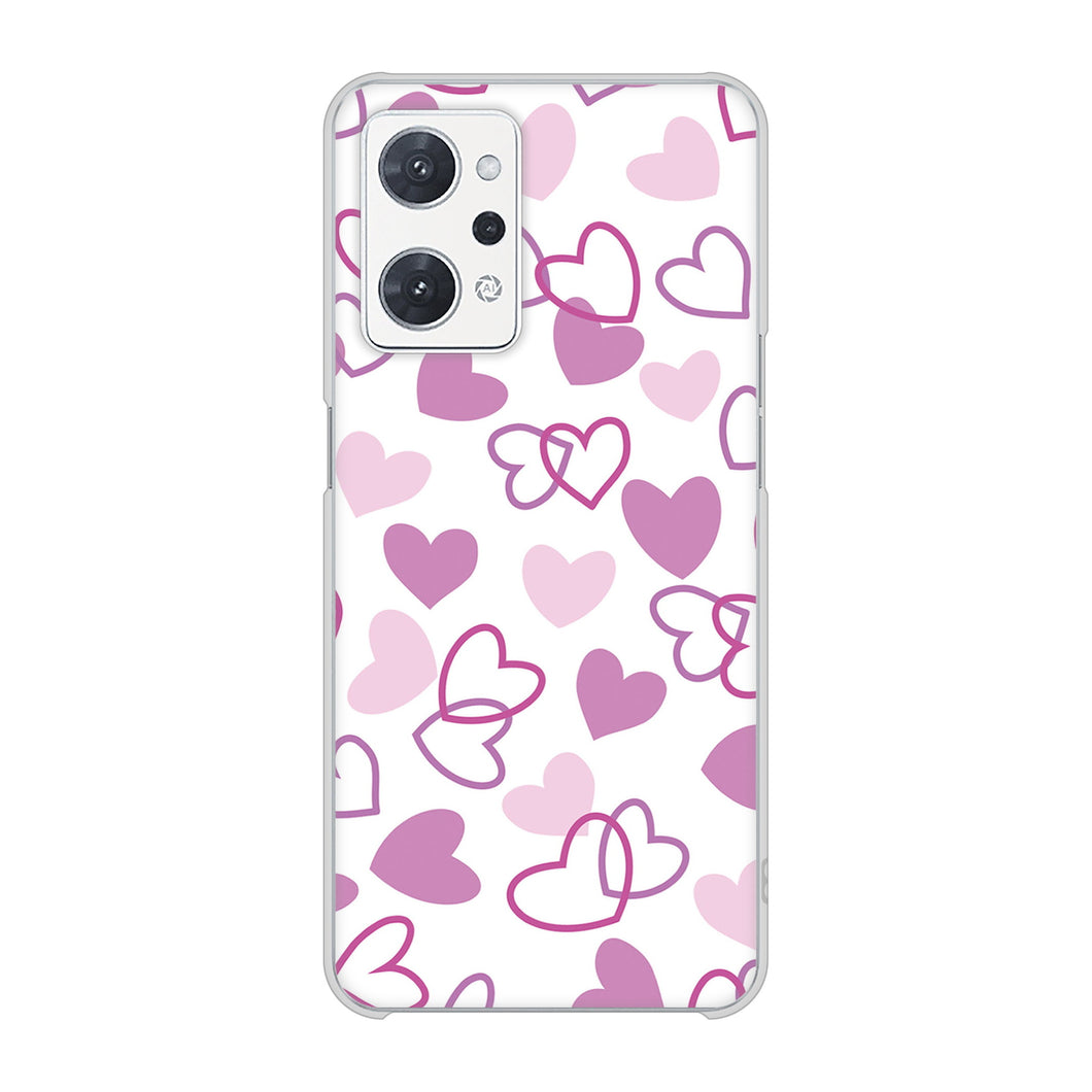 OPPO reno9 A A301OP Y!mobile 高画質仕上げ 背面印刷 ハードケースハートがいっぱい