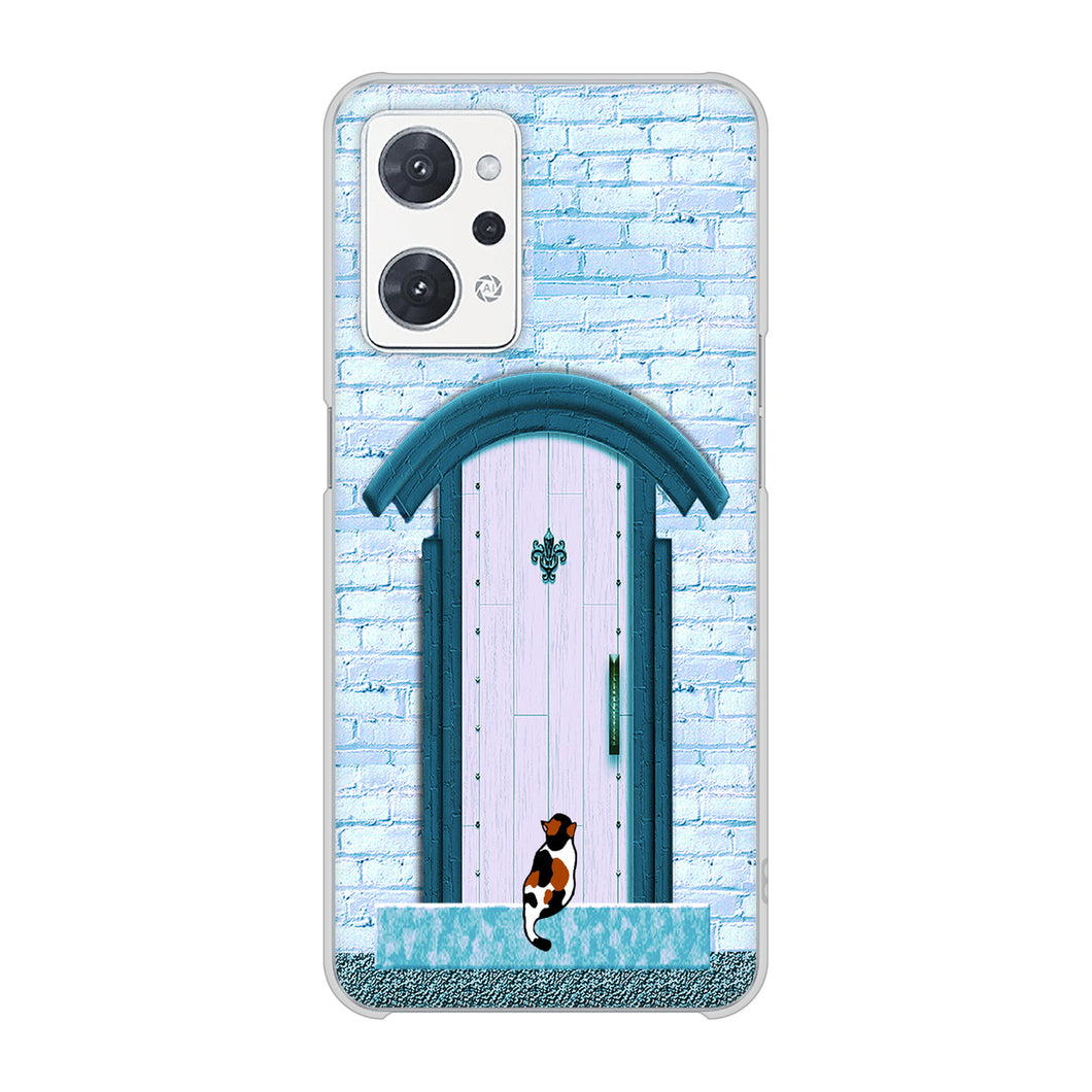 OPPO reno9 A A301OP Y!mobile 高画質仕上げ 背面印刷 ハードケース猫とドア