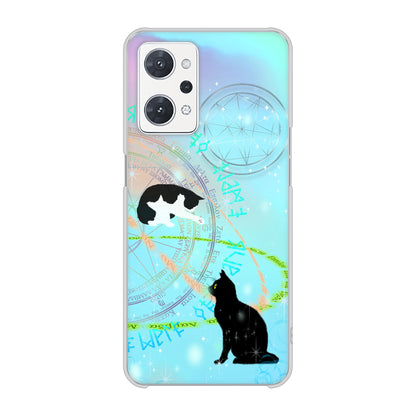 OPPO reno9 A A301OP Y!mobile 高画質仕上げ 背面印刷 ハードケース魔法陣猫