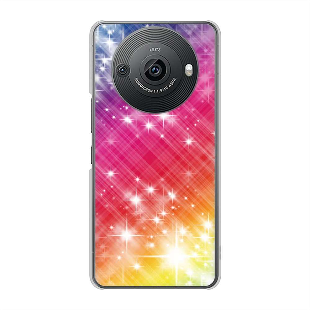 AQUOS R8 pro A301SH SoftBank 高画質仕上げ 背面印刷 ハードケース 【VA872 レインボーフレーム】