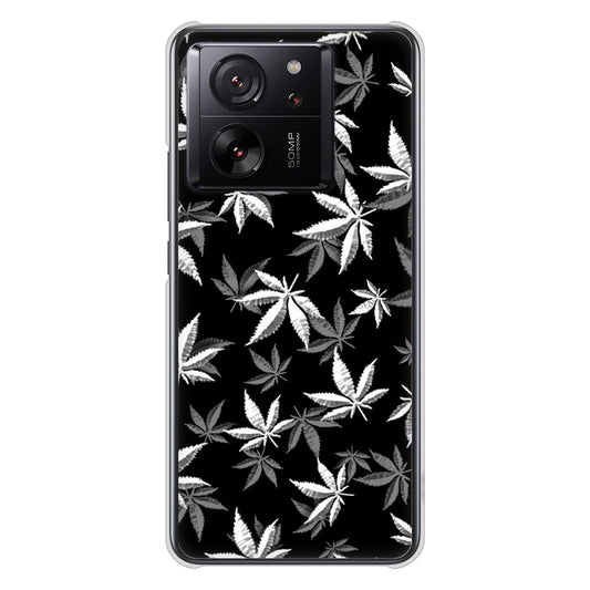 Xiaomi 13T Pro A301XM SoftBank 高画質仕上げ 背面印刷 ハードケース 【064 モノトーン大麻ブラック】
