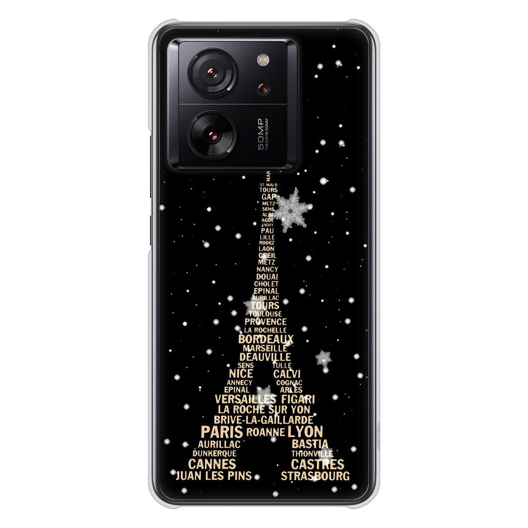 Xiaomi 13T Pro A301XM SoftBank 高画質仕上げ 背面印刷 ハードケースエッフェル塔