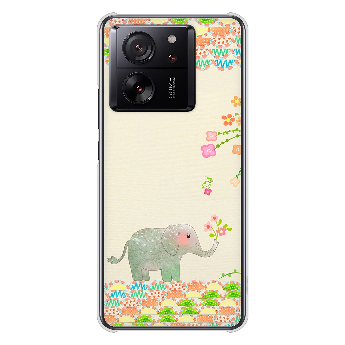 Xiaomi 13T Pro A301XM SoftBank 高画質仕上げ 背面印刷 ハードケース 【1039 お散歩ゾウさん】