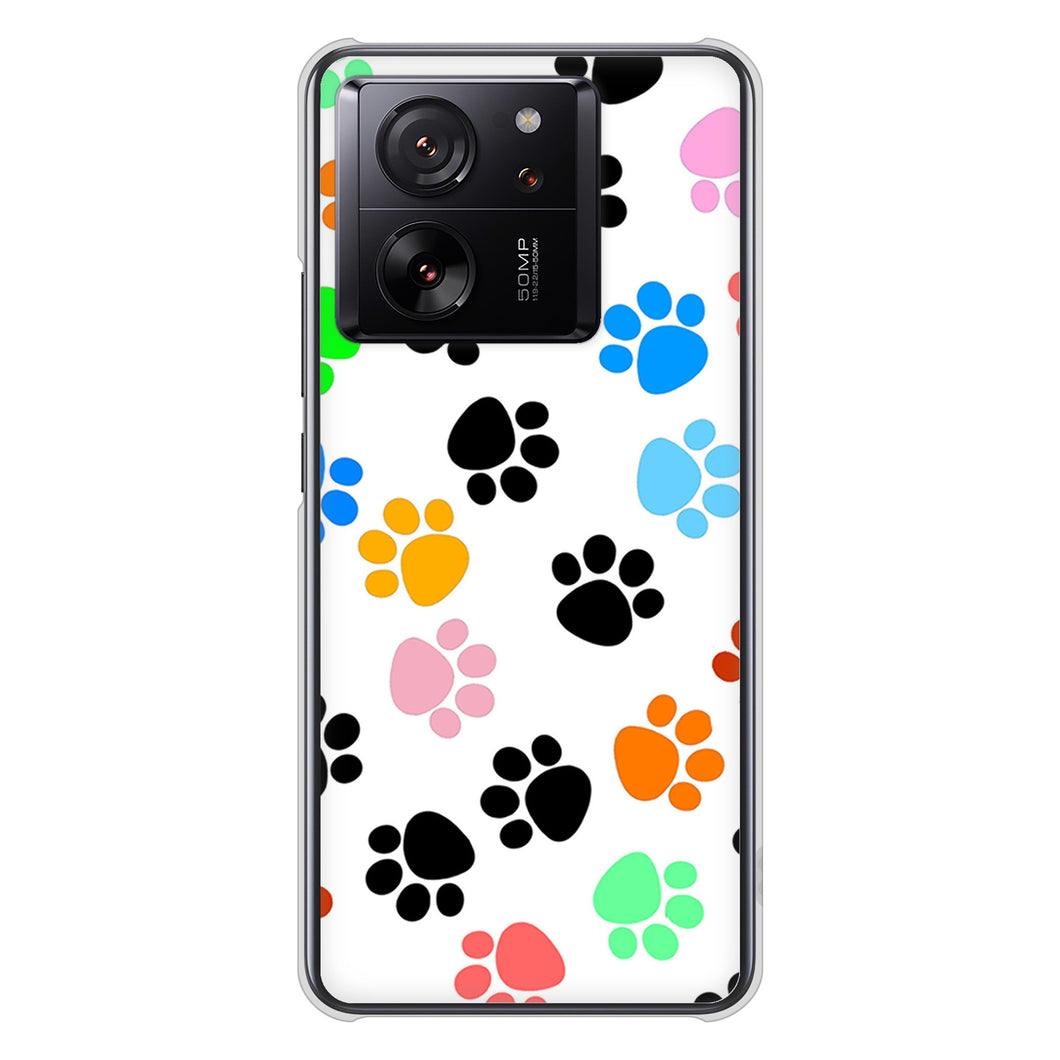 Xiaomi 13T Pro A301XM SoftBank 高画質仕上げ 背面印刷 ハードケース 【1108 あしあとカラフル】