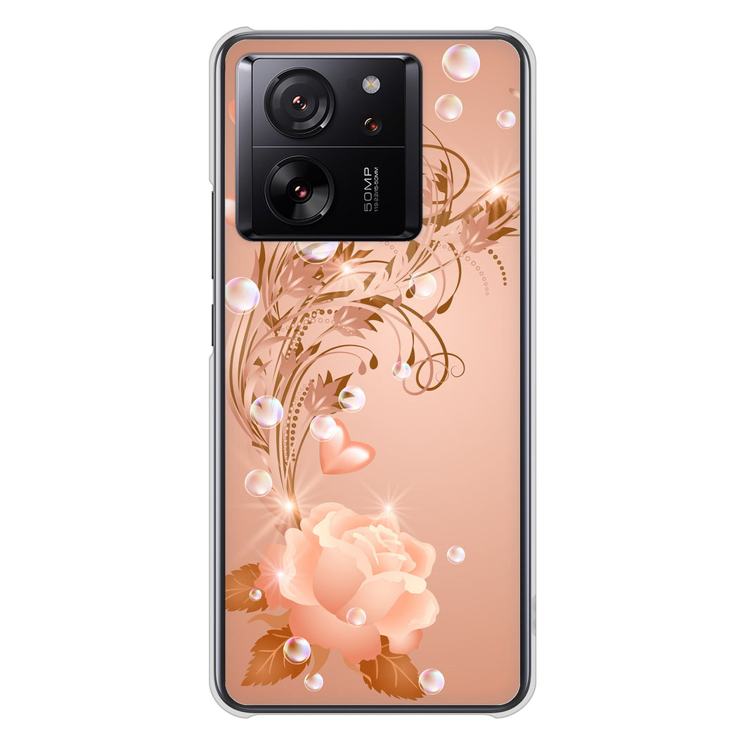 Xiaomi 13T Pro A301XM SoftBank 高画質仕上げ 背面印刷 ハードケースロマンチックなバラ