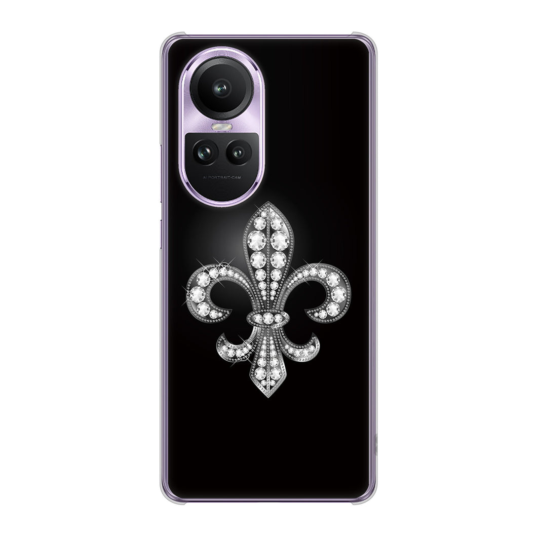 OPPO Reno10 Pro 5G A302OP SoftBank 高画質仕上げ 背面印刷 ハードケース 【042 ラインストーン風の印刷ゴージャスユリ】