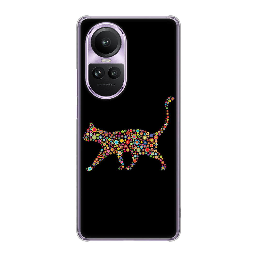 OPPO Reno10 Pro 5G A302OP SoftBank 高画質仕上げ 背面印刷 ハードケース 【406 カラフルキャット】
