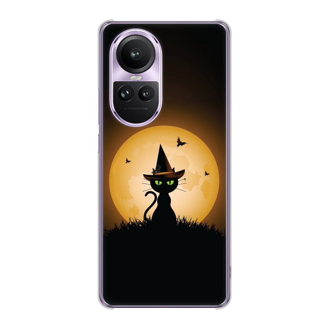 OPPO Reno10 Pro 5G A302OP SoftBank 高画質仕上げ 背面印刷 ハードケース夜とネコ