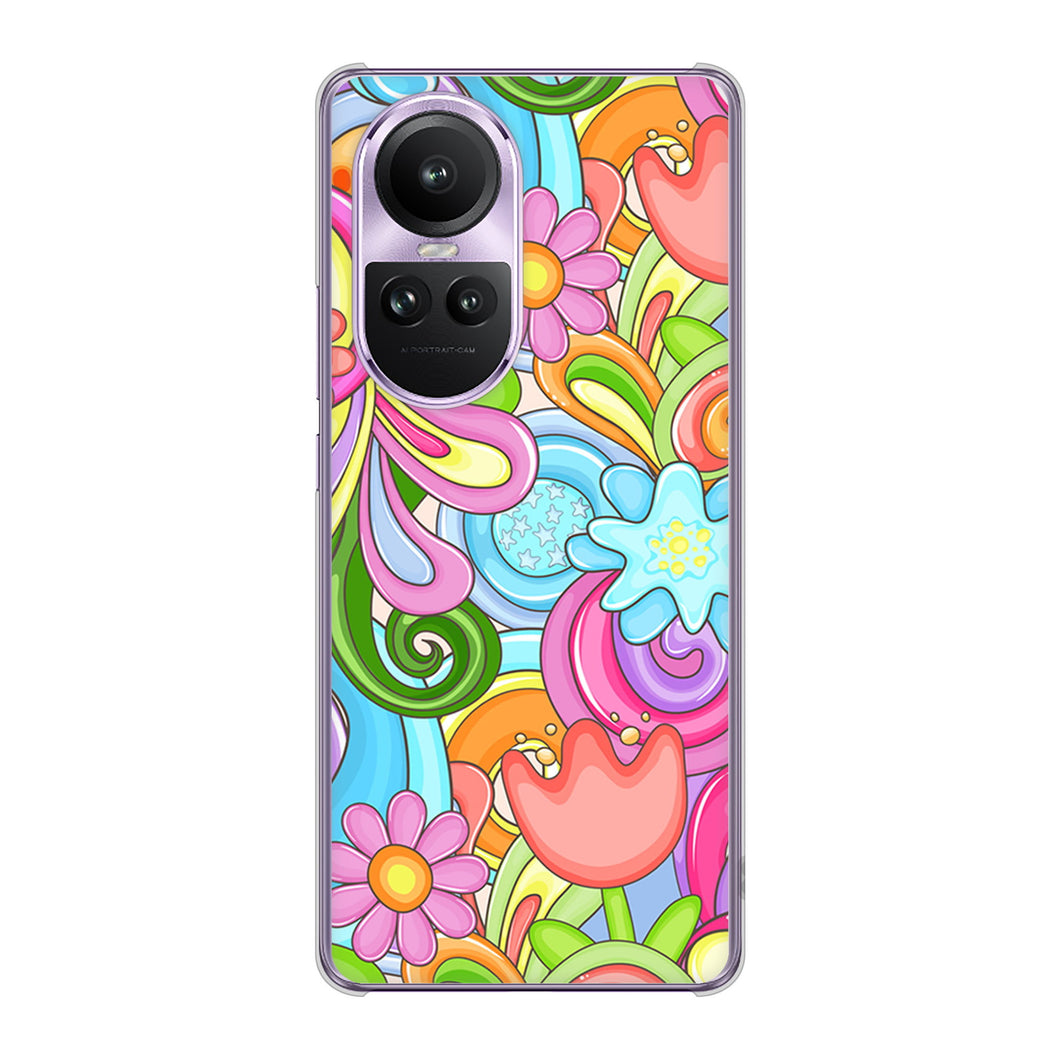 OPPO Reno10 Pro 5G A302OP SoftBank 高画質仕上げ 背面印刷 ハードケース 【713 ミラクルフラワー】