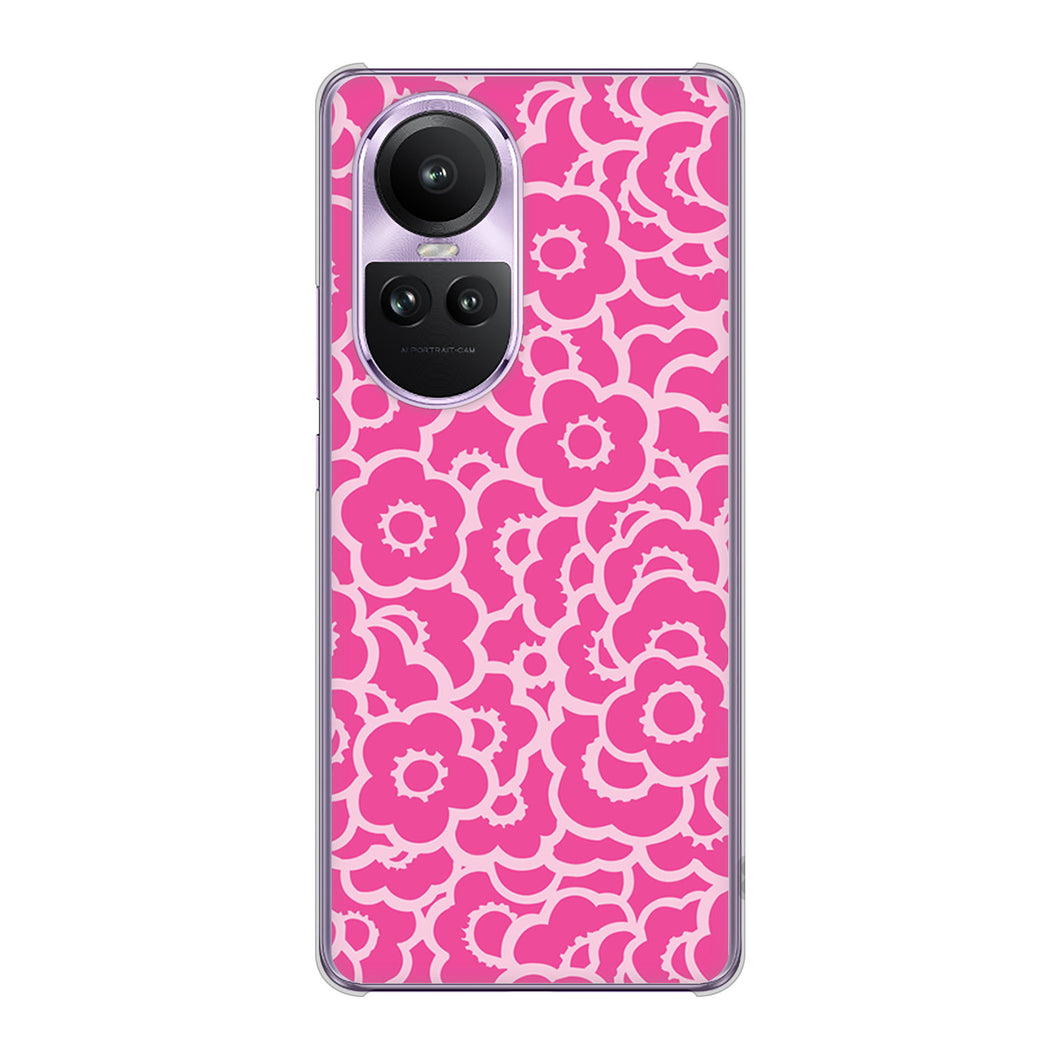 OPPO Reno10 Pro 5G A302OP SoftBank 高画質仕上げ 背面印刷 ハードケース 【716 ピンクフラワー】