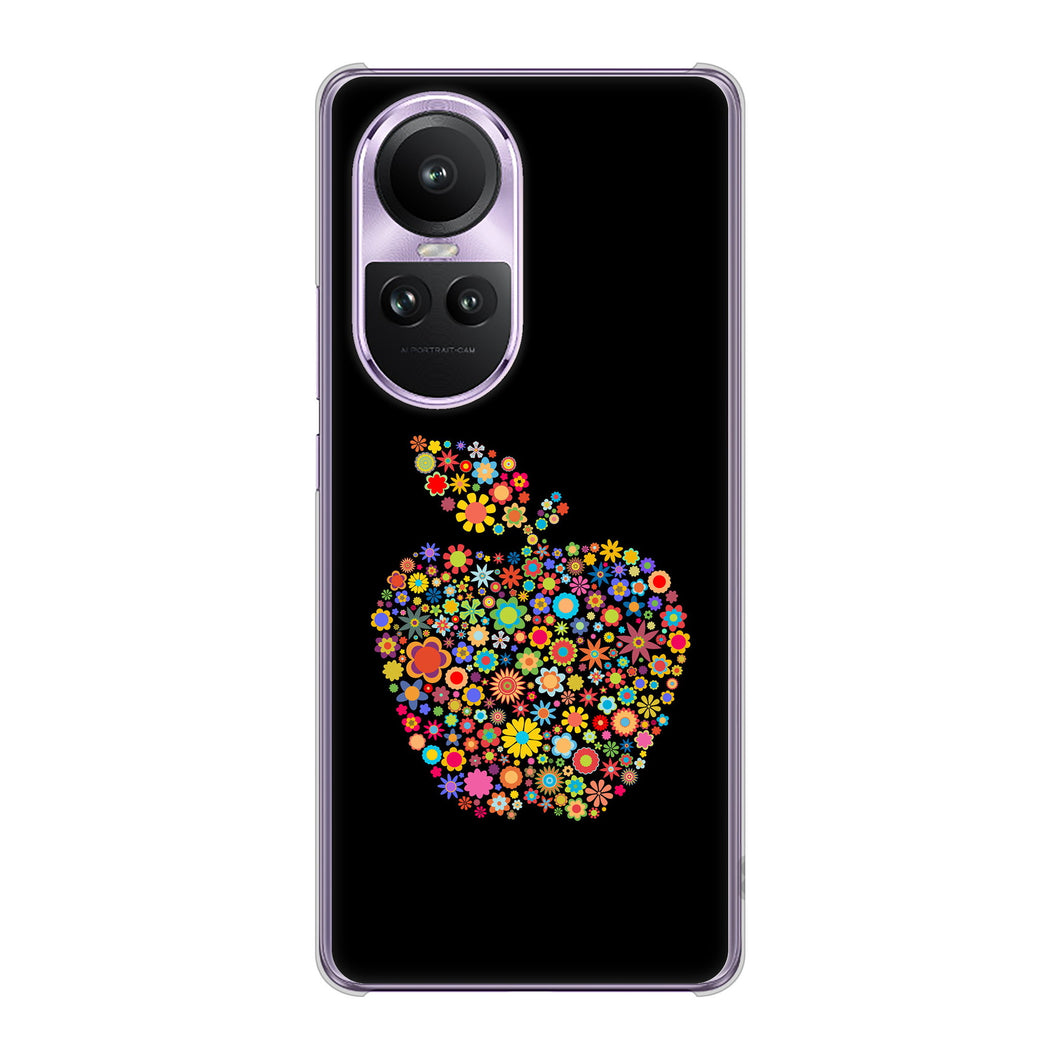 OPPO Reno10 Pro 5G A302OP SoftBank 高画質仕上げ 背面印刷 ハードケース 【1195 カラフルアップル】