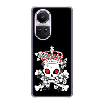 OPPO Reno10 Pro 5G A302OP SoftBank 高画質仕上げ 背面印刷 ハードケースむかいあぐる 苺骸骨王冠蔦