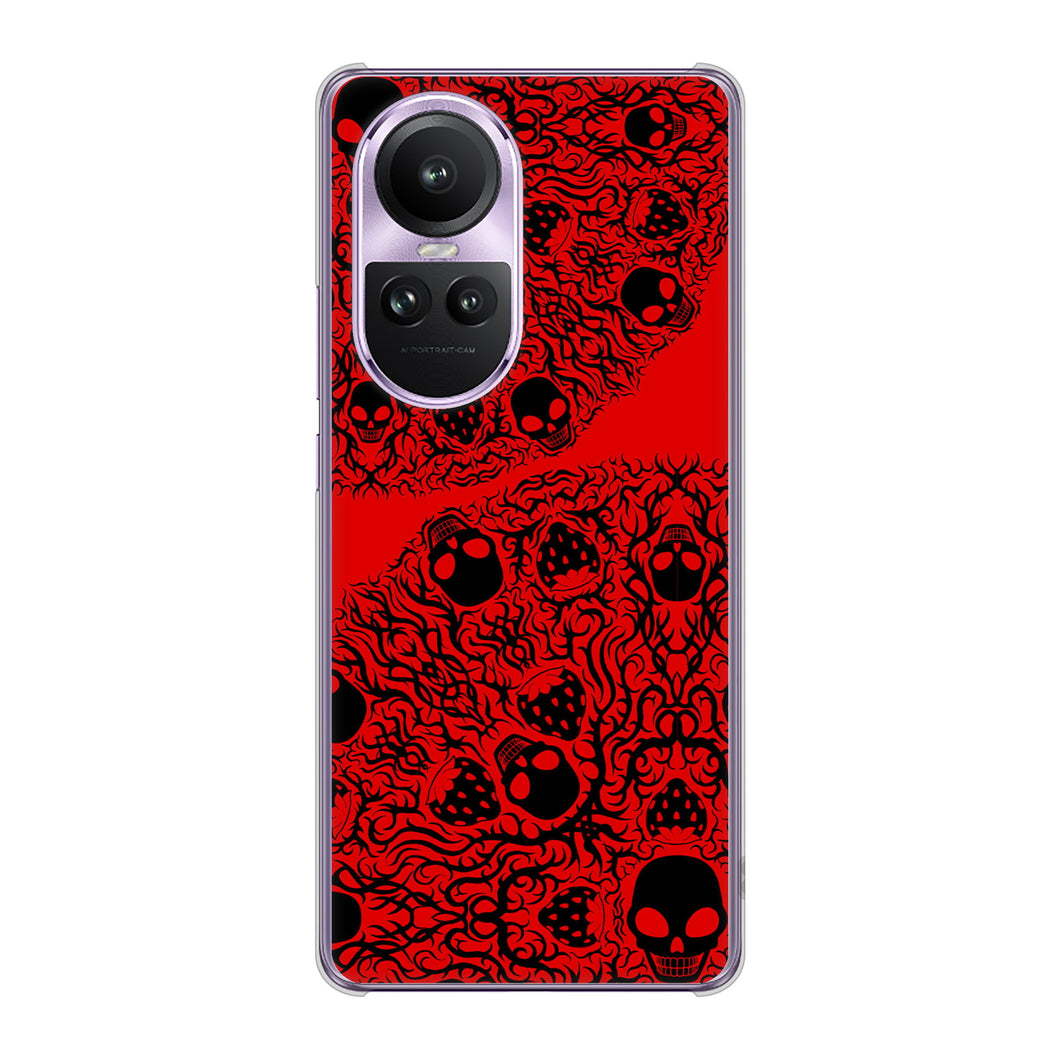 OPPO Reno10 Pro 5G A302OP SoftBank 高画質仕上げ 背面印刷 ハードケースむかいあぐる 苺骸骨曼荼羅