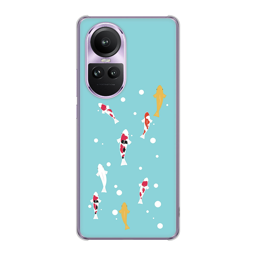 OPPO Reno10 Pro 5G A302OP SoftBank 高画質仕上げ 背面印刷 ハードケース 【KG800 コイの遊泳】