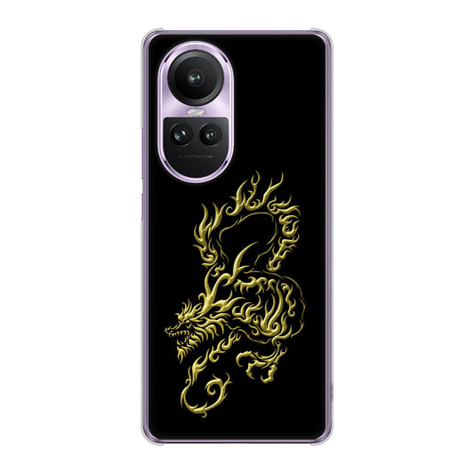 OPPO Reno10 Pro 5G A302OP SoftBank 高画質仕上げ 背面印刷 ハードケース 【VA831 闇と龍】