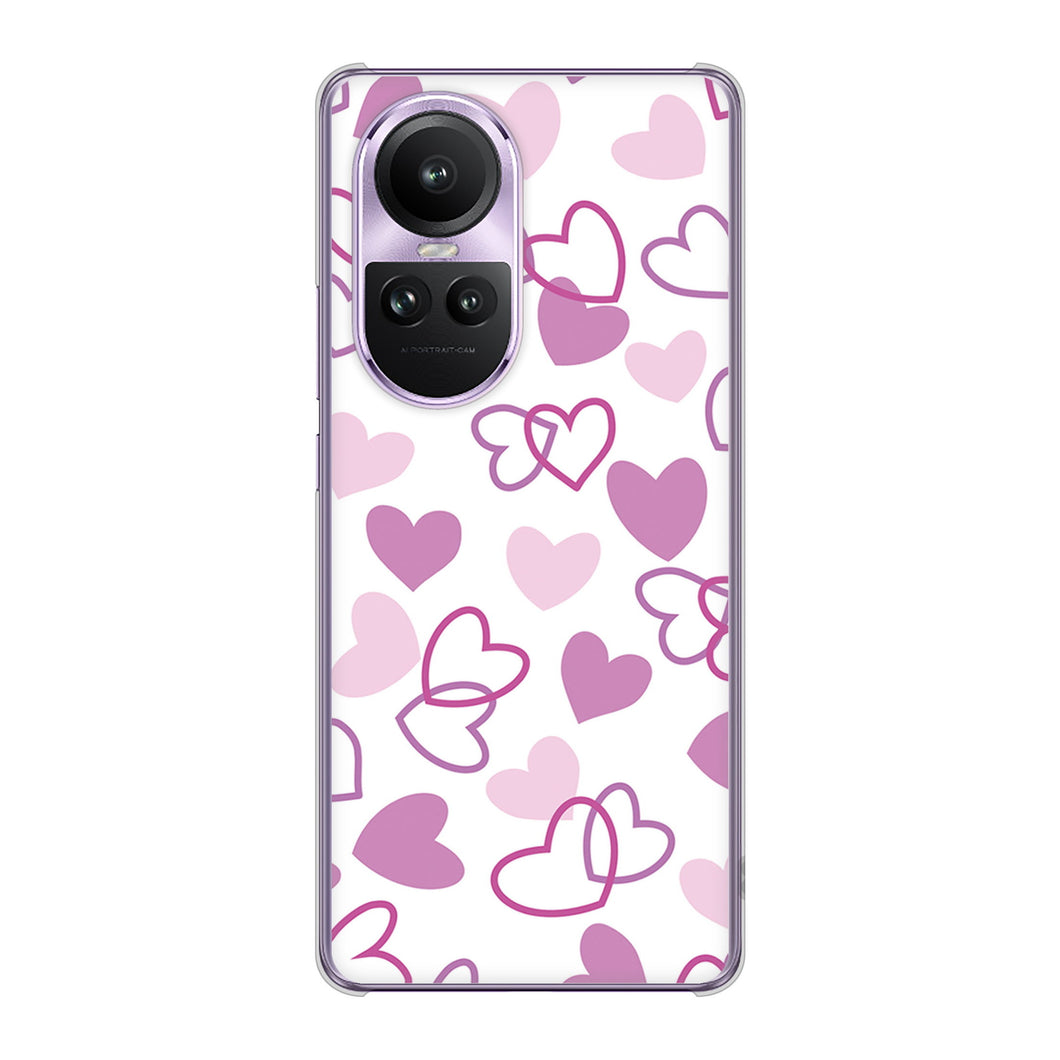 OPPO Reno10 Pro 5G A302OP SoftBank 高画質仕上げ 背面印刷 ハードケースハートがいっぱい