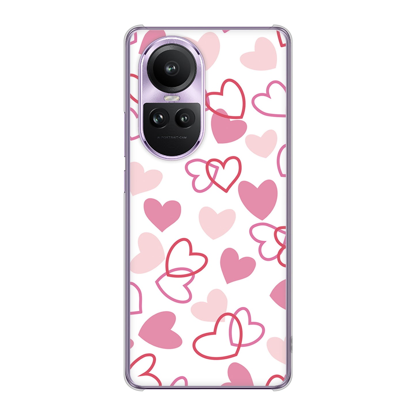 OPPO Reno10 Pro 5G A302OP SoftBank 高画質仕上げ 背面印刷 ハードケースハートがいっぱい